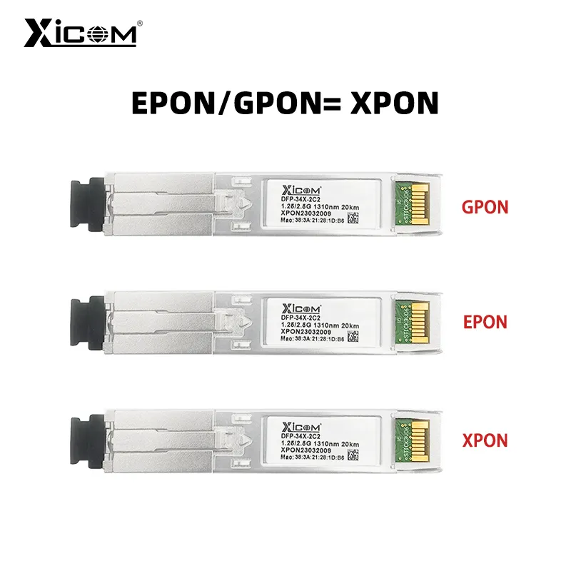 1,25 Г/2,5 Г XPON Stick SFP ONU с разъемом MAC SC 1310 нм/1490 нм DDM Pon Модуль Ont 20 км Модем OLT ONU MAC XPON = EPON/GPON