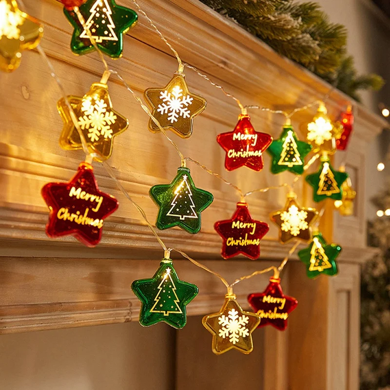 1 комплект светодиодных гирлянд на открытом воздухе Для Рождества, Гирлянды для праздничного освещения, Декор, Расположение сцены B