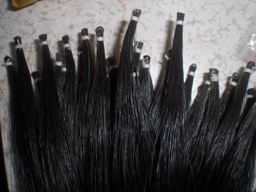 1 Моток высококачественных волос с бантом из конского хвоста, 7 грамм черного конского волоса длиной 82 см