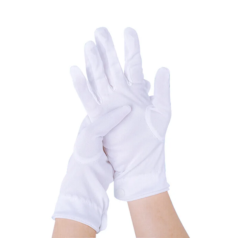 1 пара белых перчаток для страхования труда трехслойной прочности, тонкие Перчатки для приема по Этикету, Парад по кругу, Военная безопасность, перчатки для выступлений