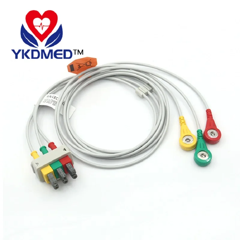 1 шт./совместимый кабель для ЭКГ 78352C 7834C M1722A/B с 3 нитями IEC-защелки