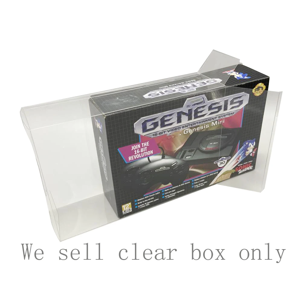 10 шт. в партии, коллекционная коробка, коробка для дисплея, коробка для хранения для SEGA Genesis для MD Mini, европейская и американская версии, защитная коробка для игры