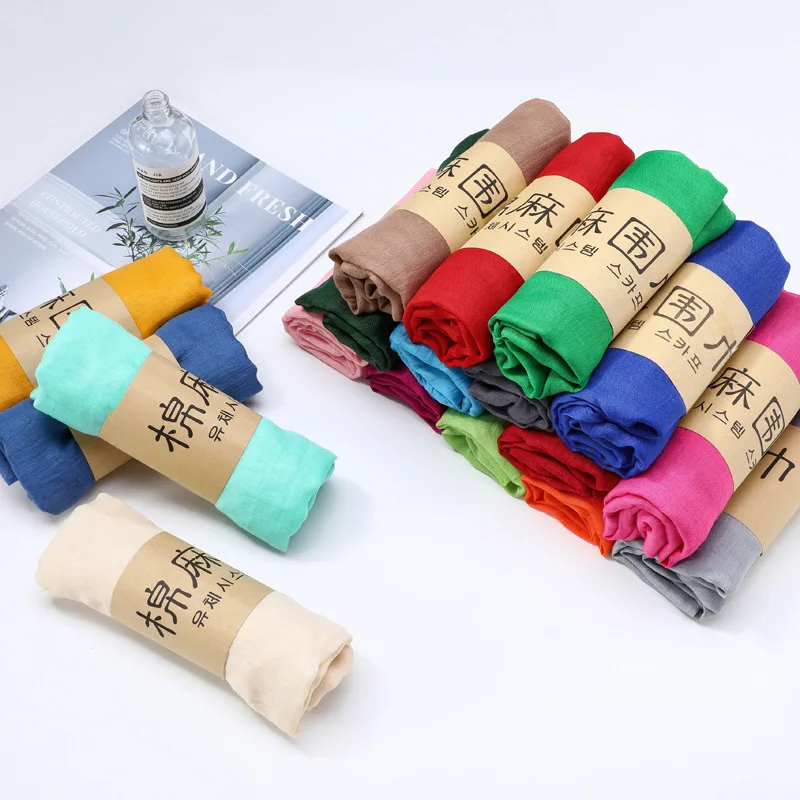 10 шт./лот, осенне-зимний однотонный шарф ярких цветов, женская литературная шаль, подарок на зиму, оптовая продажа, монохромный джокер