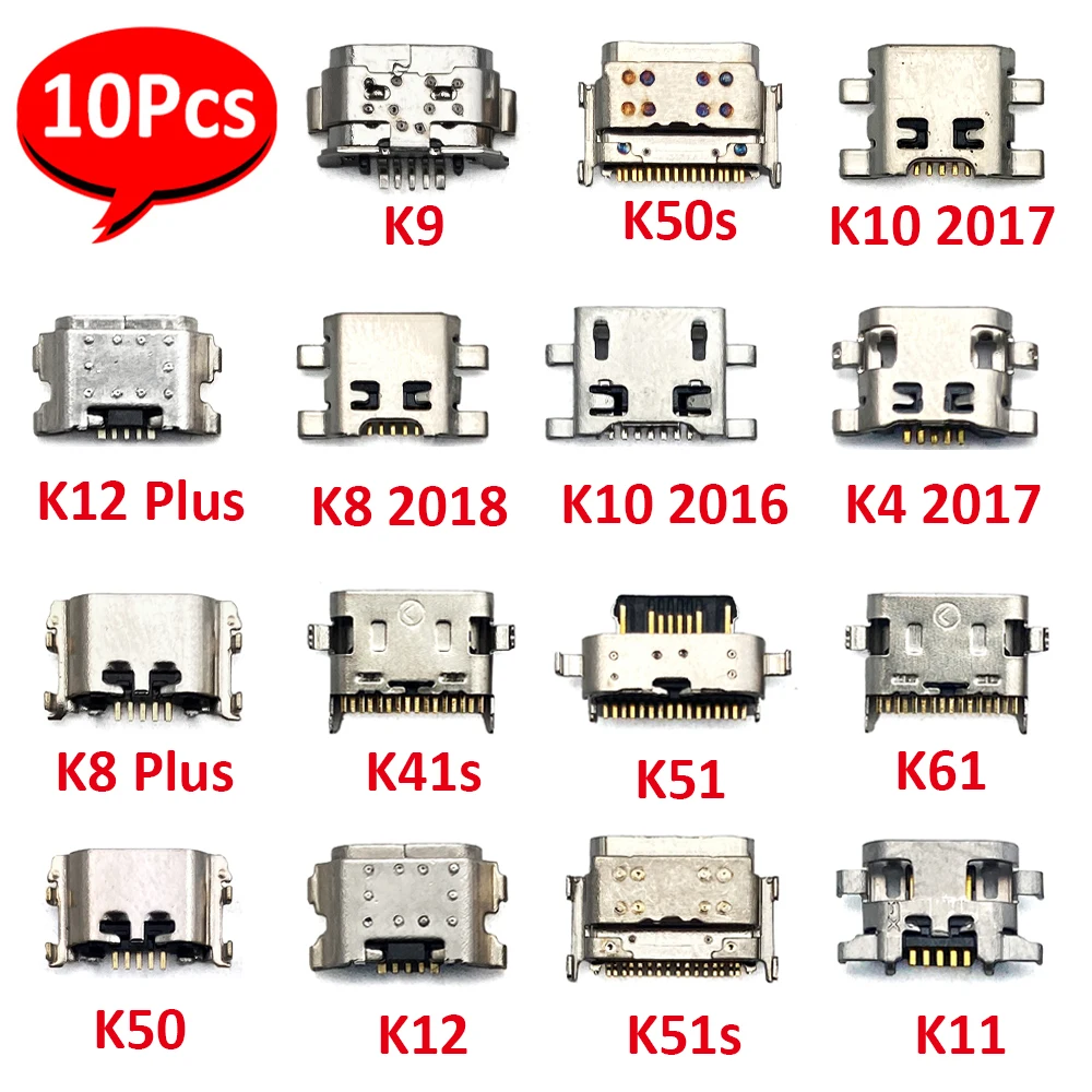 10 шт., Мини-USB Разъем Для Зарядного Устройства, Разъем Для LG K9 K4 K61 K51S K51 K50S K50 K41S K12 Plus K11 K10 2016 2017 2018