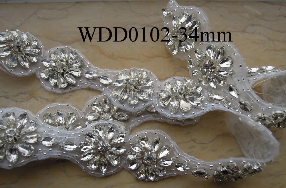 (10 ярдов), Оптовая продажа, свадебная аппликация из бисера ручной работы, отделка кристаллами, гладь для пояса свадебного платья WDD0102