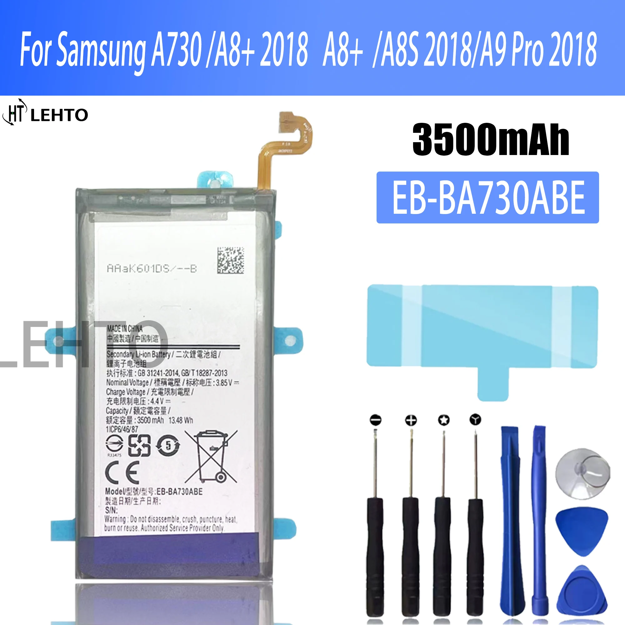 100% Оригинальный аккумулятор EB-BA730ABE для Samsung A8 + 2018 версии A8 plus SM-A800J SM-A800S EB-BA730ABA 3500 мАч