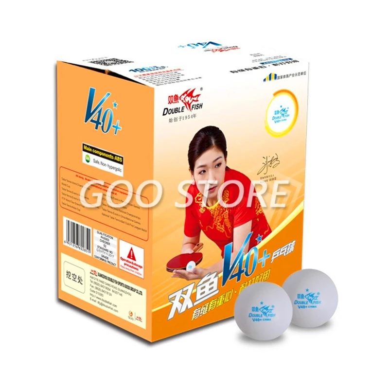 100 шариков Double Fish V40 + 1-звездочный ABS Новые пластиковые тренировочные мячи для настольного тенниса Double Fish со швами мяч для пинг-понга