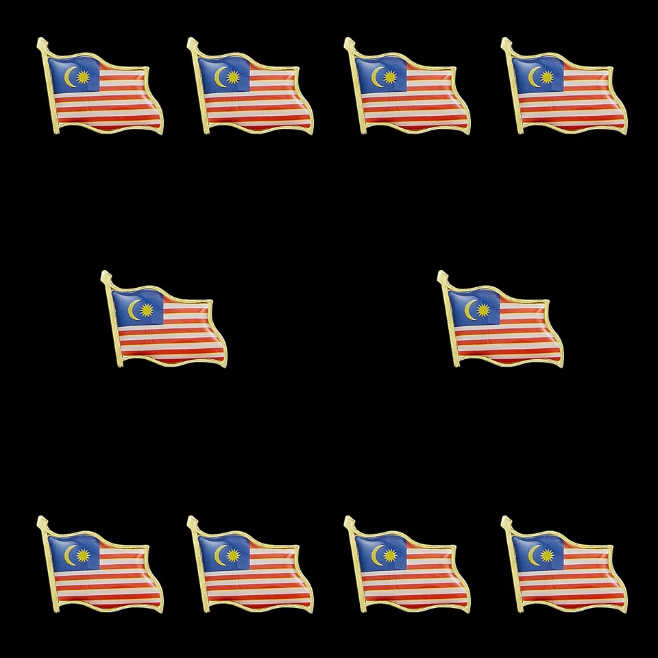 10ШТ Гордость Булавка Флаг Малайзии Развевающаяся Брошь на Лацкане, украшение для одежды/Сумок