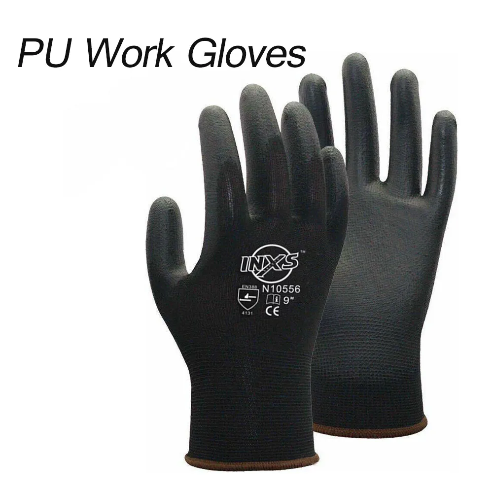 120 Пар Рабочих перчаток с защитным покрытием из полиуретана и нитрила, перчатки с покрытием для ладоней, рабочие перчатки механика, сертифицированные CE EN388