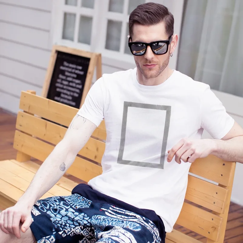 13657 Мужские футболки, Летняя футболка с коротким рукавом, мужская Простая креативная дизайнерская линия с перекрестным принтом, хлопковые брендовые рубашки, мужские Топы, тройники