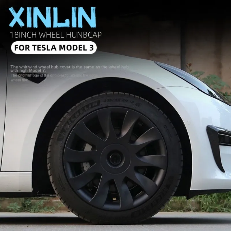 18-дюймовый колпак ступицы для Tesla Model 3 2023, Высокопроизводительный колпак ступицы колеса, полное покрытие, Оригинальная Сменная крышка колеса, Аксессуары для крышки