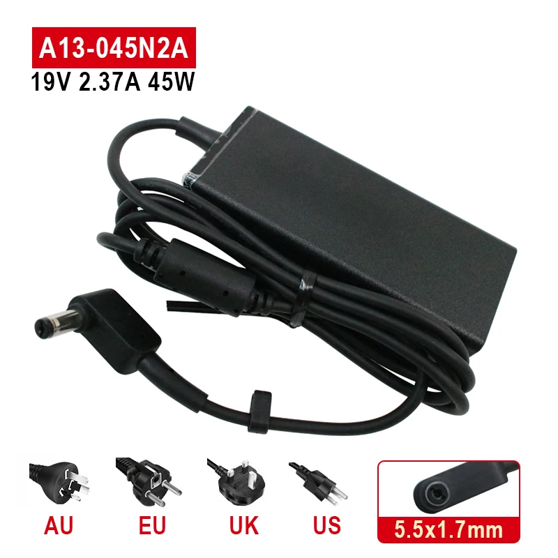 19 В 2.37A 45 Вт 5,5*1,7 мм A13-045N2A Адаптер для ноутбука Зарядное устройство для Acer Aspire 3 A314-31 A515-51-3509 E5-573-516D S7 391 V3