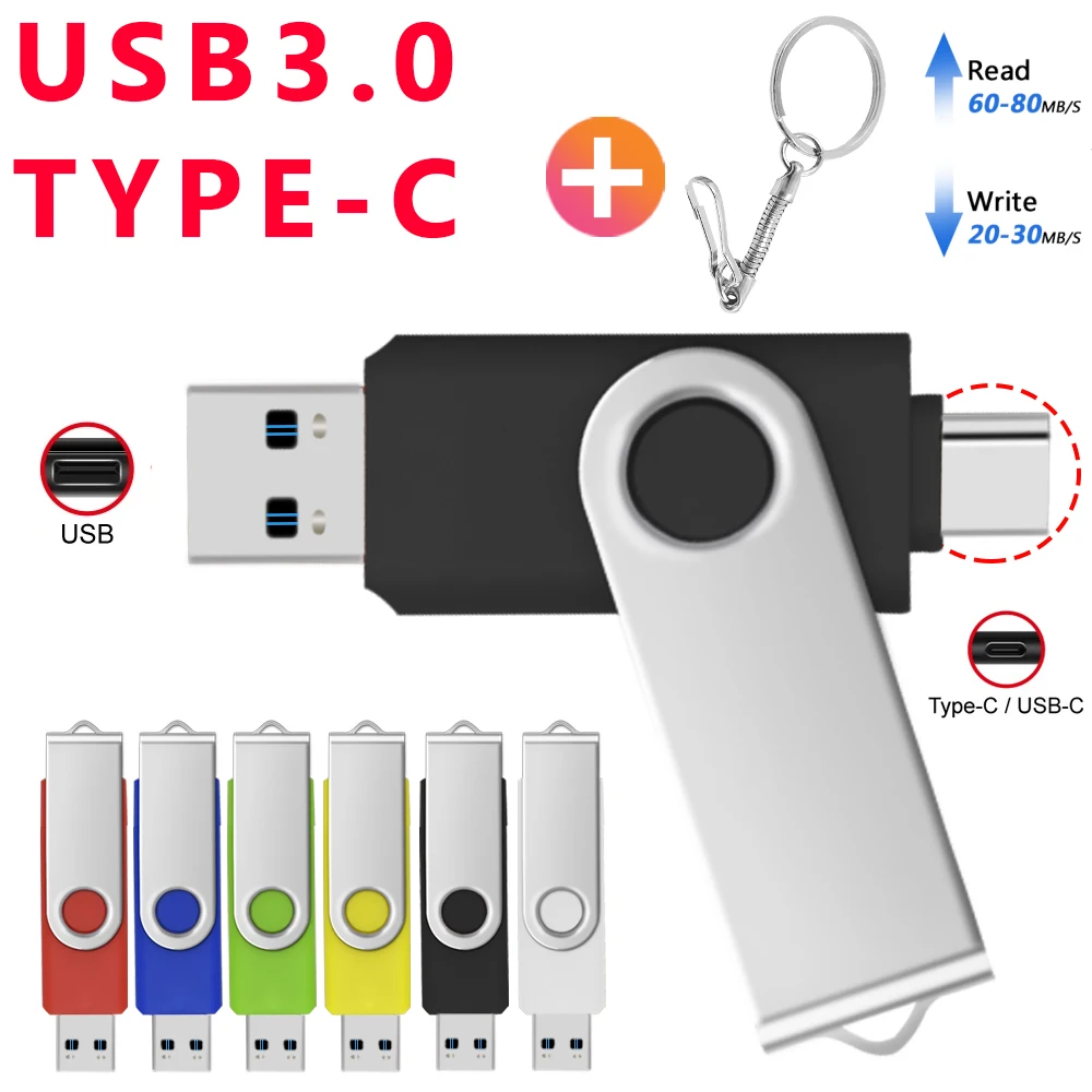2 в 1 Новый USB 3,0 TYPE C USB флэш-накопитель OTG Pen Drive 512 ГБ 256 ГБ 128 ГБ 64 ГБ 32 ГБ 16 ГБ Memoria USB-накопитель USB-диск Фотография