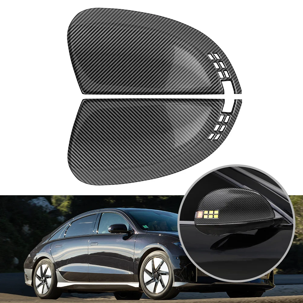 2 шт. Накладка на Боковое зеркало заднего вида из Углеродного волокна ABS для Hyundai IONIQ 6 2022 + Автомобильные Запчасти и аксессуары с прямым креплением