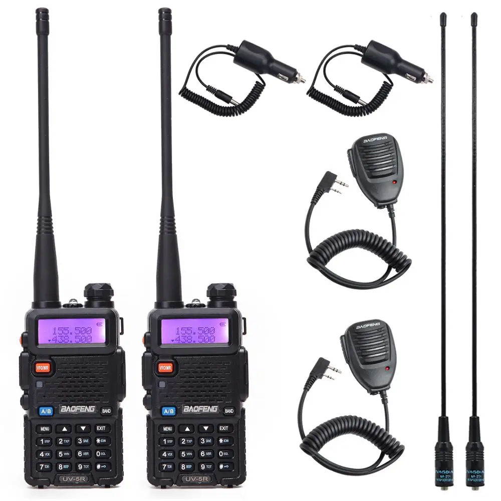2 шт. портативная рация Baofeng UV-5R двухсторонняя CB радио обновленная версия baofeng uv5r 128CH 5 Вт УКВ 136-174 МГц и 400-520 МГц