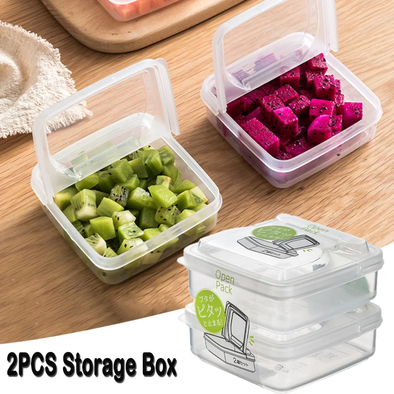2 шт., прозрачная коробка для хранения ломтиков сливочного масла и сыра, портативный холодильник, коробка-органайзер для хранения свежих фруктов и овощей