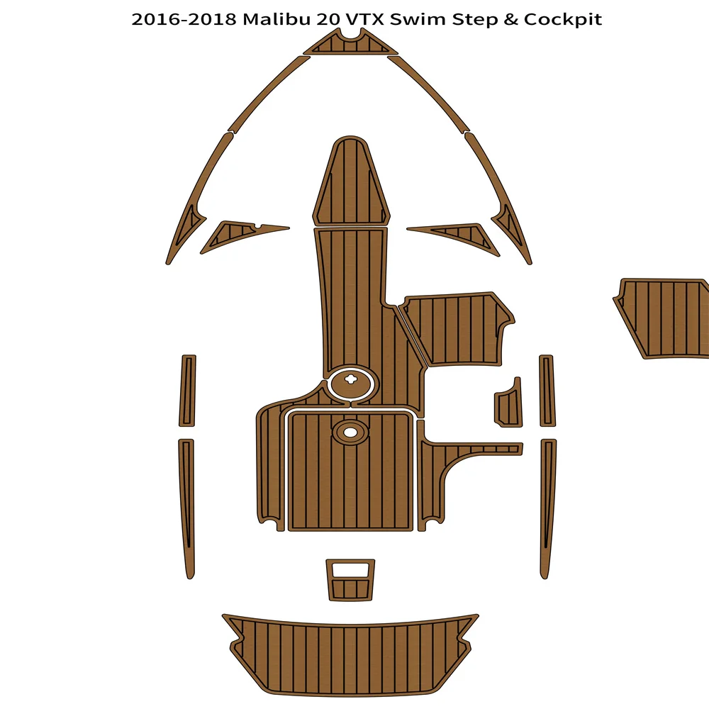 2016-2018 Плавательная платформа Malibu 20 VTX, Площадка для кокпита, лодка из пены EVA, Пол палубы из тикового дерева