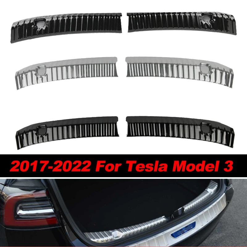 2017-2022 Для Tesla Модель 3/Модель Y Подножка Заднего Бампера Защита Двери Багажника Защитная Крышка Задняя Крышка Багажника Автомобиля Из Нержавеющей Стали