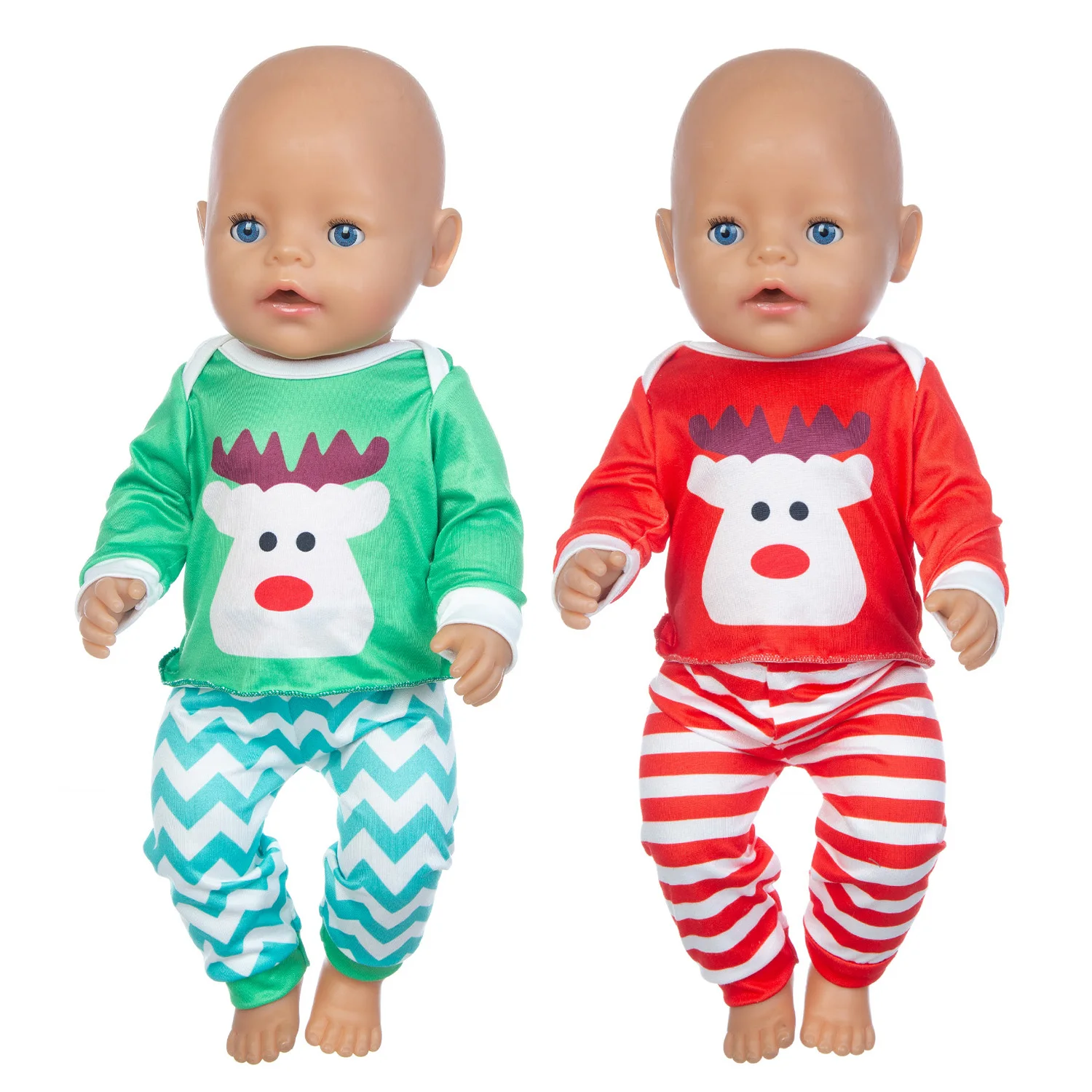 2020 Новая рождественская пижама, кукольная одежда, подходящая для 18 дюймов/43 см, одежда для куклы born baby, Аксессуары для куклы reborn