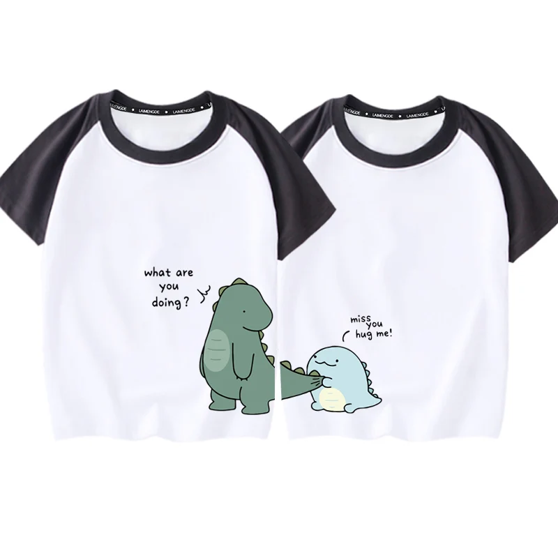 2022 Новые футболки с принтом динозавра, Подходящая Одежда для семьи, Хлопковая Мягкая Удобная футболка с короткими рукавами, семейные наряды