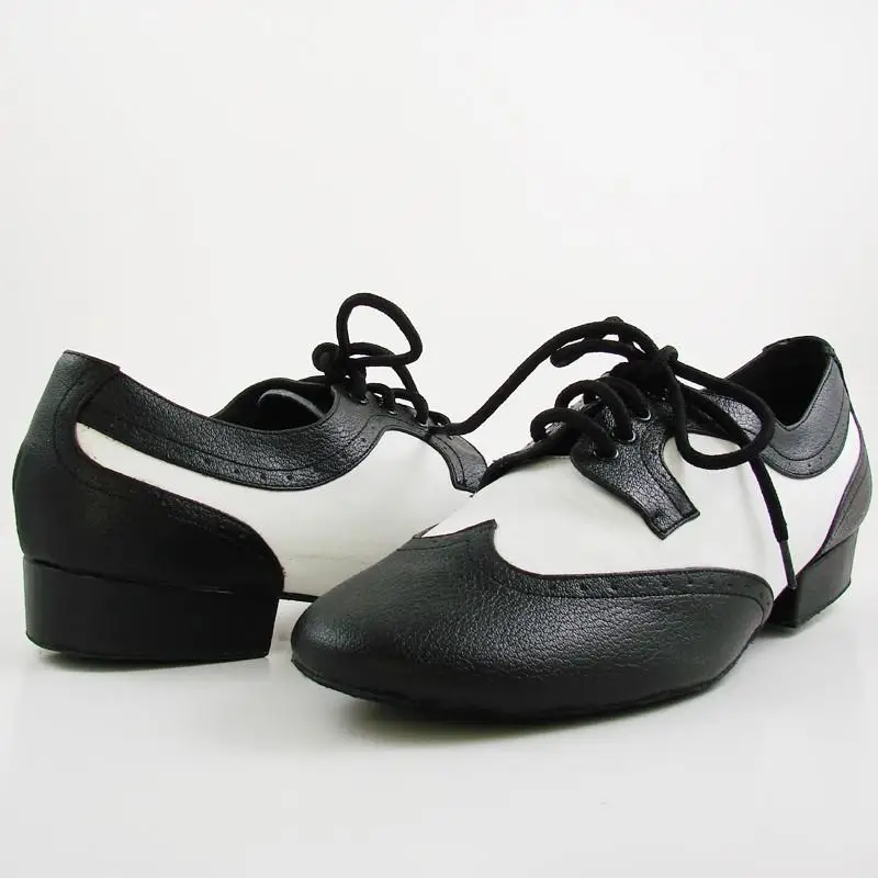 2022 Новый стиль Мужские туфли для латиноамериканских бальных танцев Черные, белые Кожаные Туфли для латиноамериканских танцев Бачата на каблуке 1,5 дюйма для мужчин