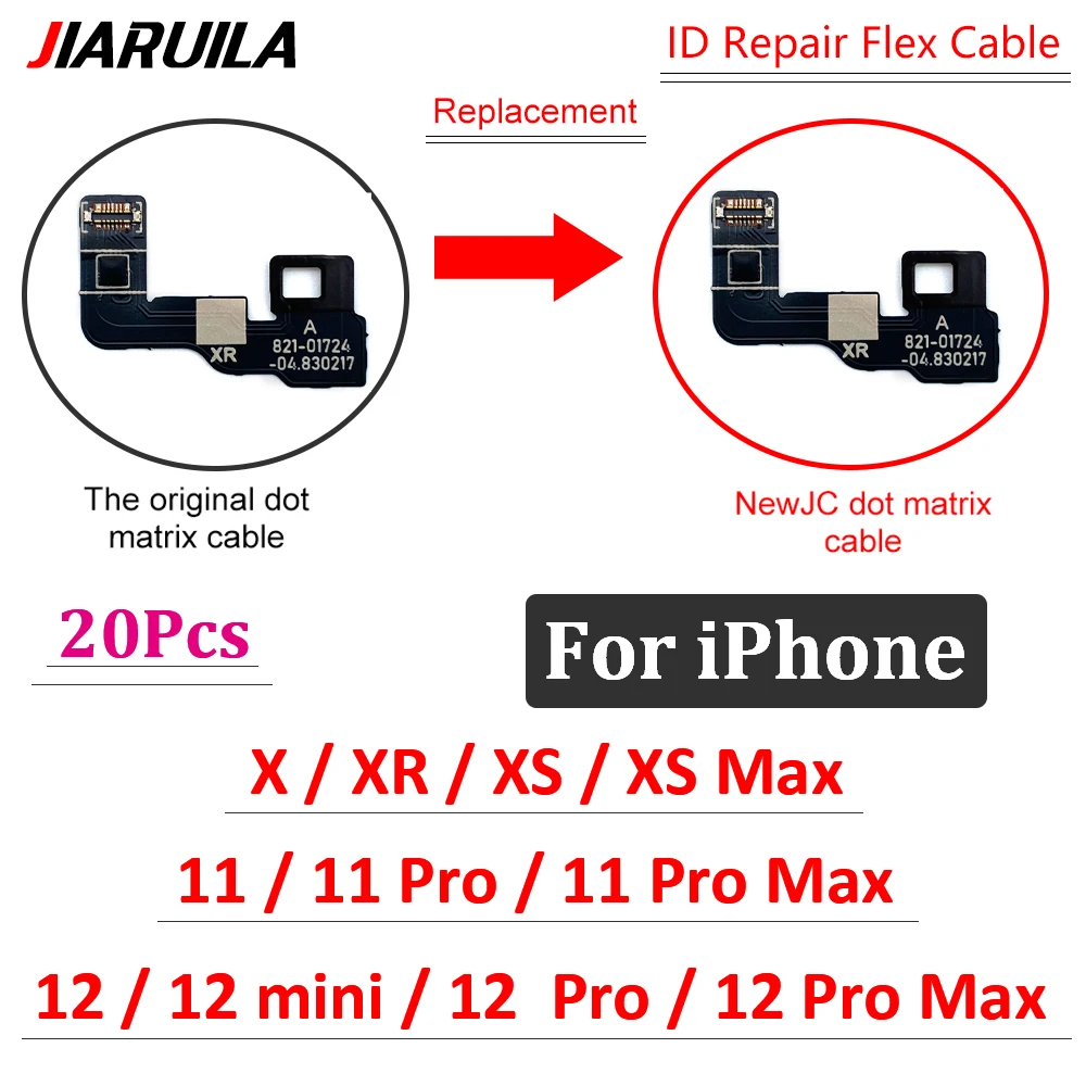 20шт, Ремонт Face ID Замена Матричного кабеля Для iPhone 11 12 Pro X XR XS Max mini Dot Matrix Projection Ремонт Точечного Проектора