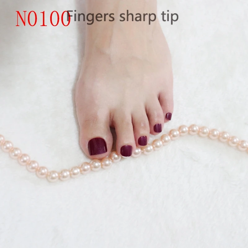 24 Шт. модный дизайн, милые пальчики, новейший французский стиль, конфетный красочный искусственный носок Purpurin #N0100