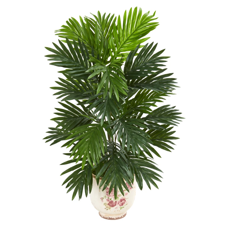 25 дюймов. Искусственное растение из пальмы арека в цветочном кашпо