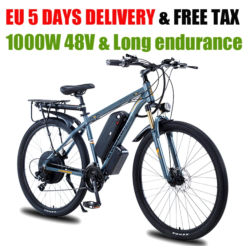 29-дюймовый электровелосипед 48V1000W высокой мощности, электрический велосипед с переменной скоростью, горный велосипед, система помощи при дисковом тормозе, велосипед, Бесплатная доставка