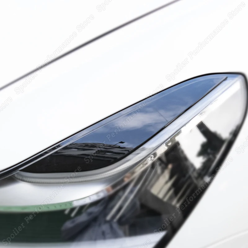2шт Глянцевые Черные Брови от Сглаза Для Tesla Модель 3 2017-2021 2022 Автомобильные Фары Веки Крышка Лампы Аксессуары из АБС-пластика