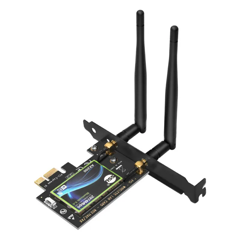 3,5 ДБ Антенна настольная WIFI6 AX200 двухчастотная Гигабитная PCI-E встроенная беспроводная сетевая карта Bluetooth 5,0 WIFI приемник 2974