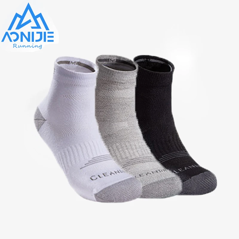 3 пары/комплект Спортивных впитывающих пот носков AONIJIE, Дышащие Летние носки для марафонского бега, Унисекс, короткие, средней длины