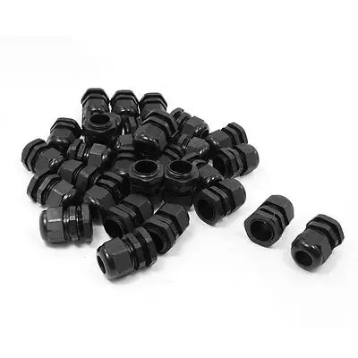 30 Шт PG13.5 Черные пластиковые кабельные вводы диаметром от 6 мм до 12 мм, крепежный разъем