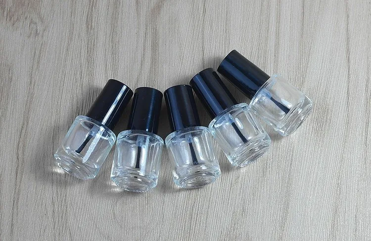 300 шт. x 5 мл/куб. см Пустая Круглая стеклянная бутылка Для лака для ногтей, Портативная Маленькая Кисточка, Контейнер для дизайна ногтей, Стеклянные Бутылки для масла для ногтей Оптом