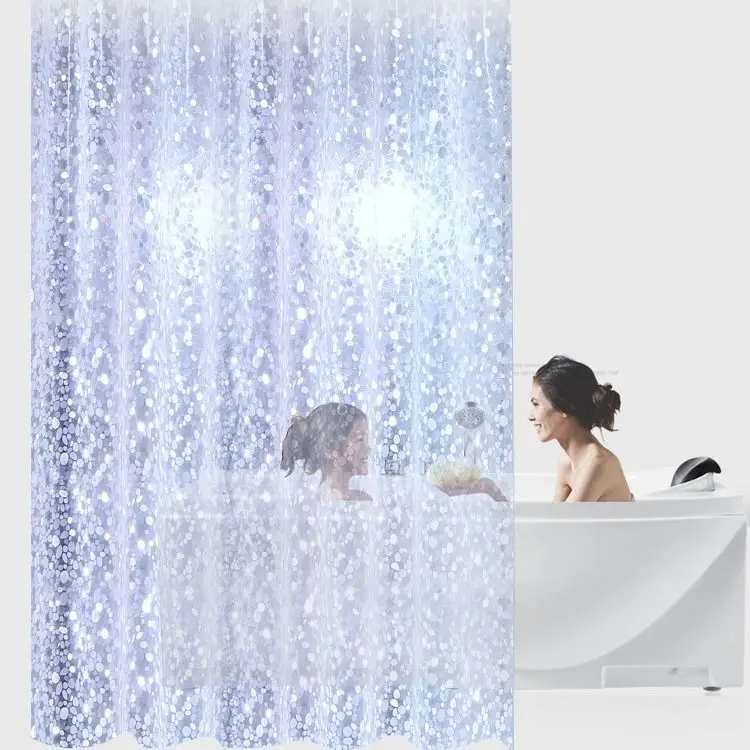 3D Водонепроницаемая занавеска для душа с отверстием для крючков Прозрачная занавеска для ванной комнаты Для украшения дома Аксессуары для ванной комнаты 180x180 см