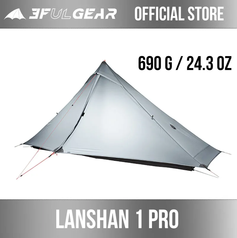 3F UL GEAR Официальная Палатка Lanshan 1 Pro На Открытом Воздухе Для Одного Человека Сверхлегкая Кемпинговая Палатка 3/4 Сезона Профессиональная 20D Silnylon Бесштоковая