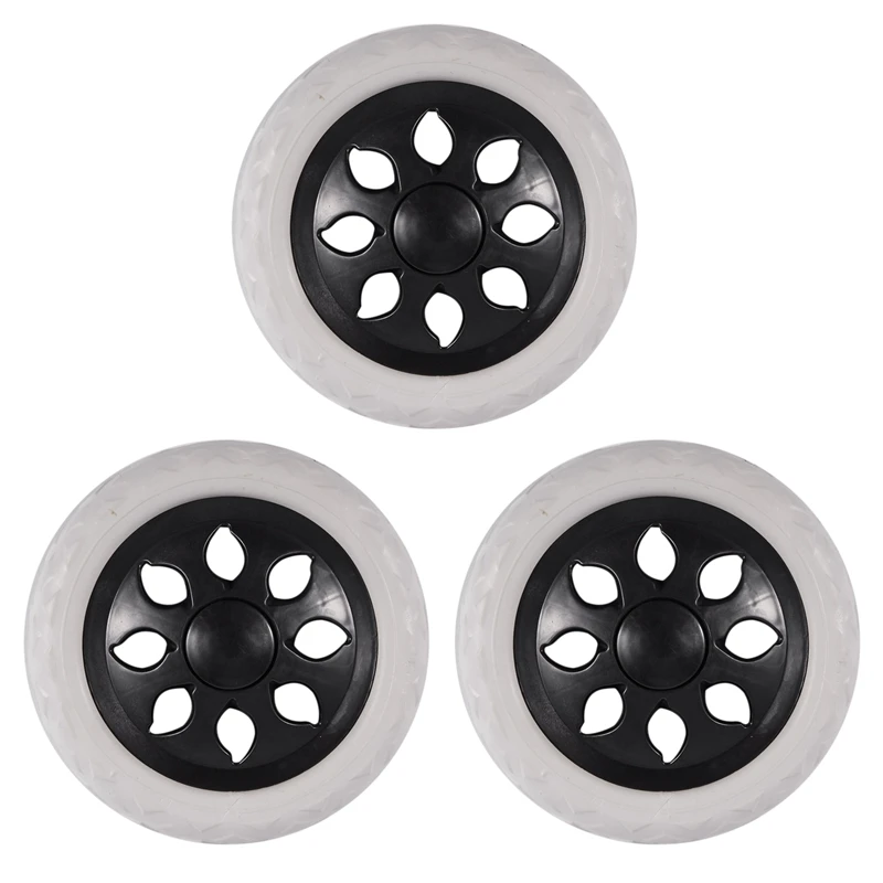 3X Черно-белая пластиковая тележка для покупок с пенопластовым сердечником и колесиками