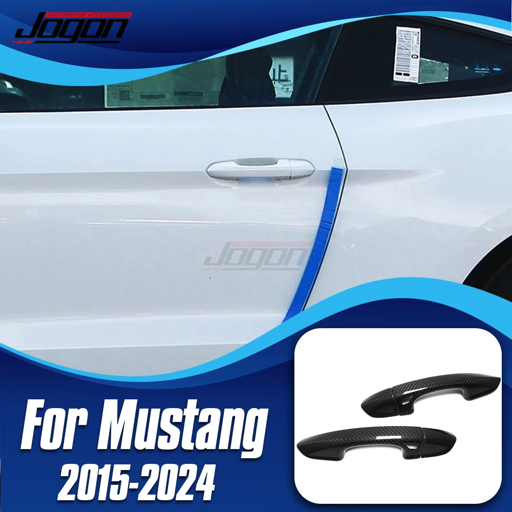 4 шт. Для Ford Mustang 2015-2020 GT GT350 Из Настоящего Углеродного Волокна, Боковая Дверная Ручка Кузова, Накладка, Автомобильные Аксессуары С Умным Отверстием Для ключа