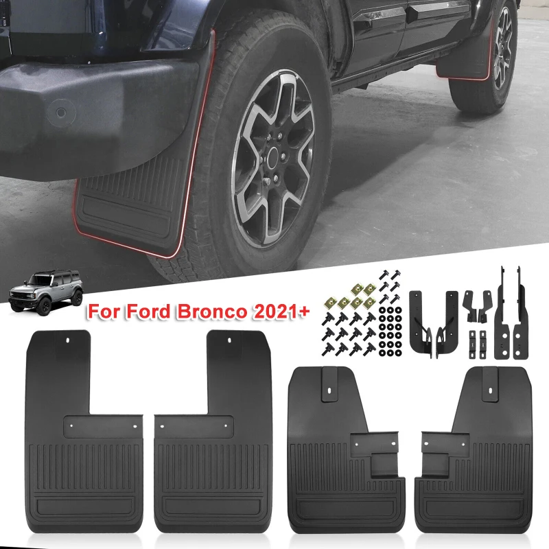 4 шт./компл. Черные Брызговики для Наружного Крыла автомобиля, Брызговики для Ford Bronco 2021 +