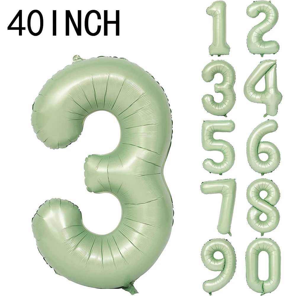 40-дюймовый Оливково-зеленый цифровой воздушный шар из алюминиевой пленки Детский День Рождения Праздничное украшение из матовой алюминиевой фольги Воздушный шар