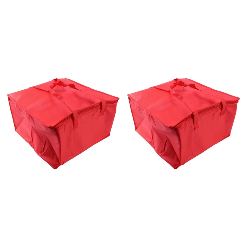 4X Складная Большая сумка-холодильник, Переносная сумка для пищевых тортов, термосумка из алюминиевой фольги, красный