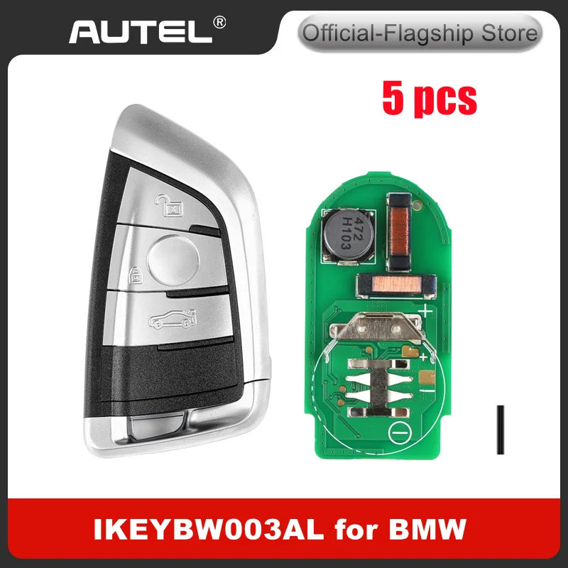 5 шт. Универсальный Смарт-ключ в стиле бритвы AUTEL для BMW IKEYBW003AL 3 Кнопки работают с MaxiIM KM100 IM508 IM608 PRO Key Programmer