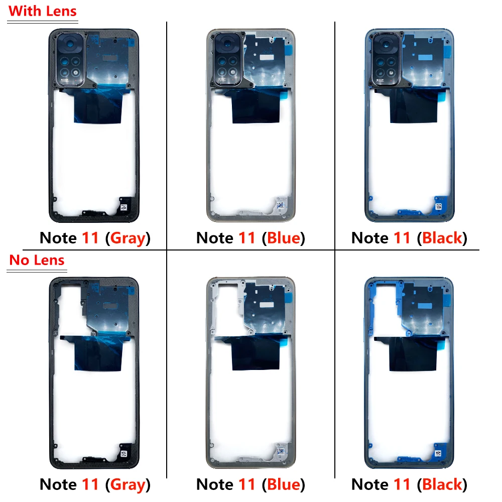 50 шт., 100% Оригинал Для Xiaomi Redmi Note 11 4G Global/Note 11S Средняя Пластина Камеры Стеклянная Рамка Объектива Корпус Задняя Средняя Пластина