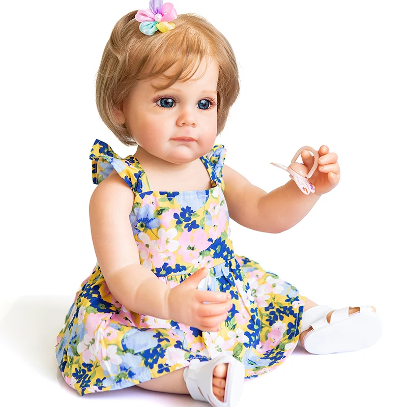 55 см Maggi Всего Тела Силиконовая Возрожденная девочка-принцесса, ручная роспись Укоренившихся волос, Водонепроницаемая игрушка для ребенка