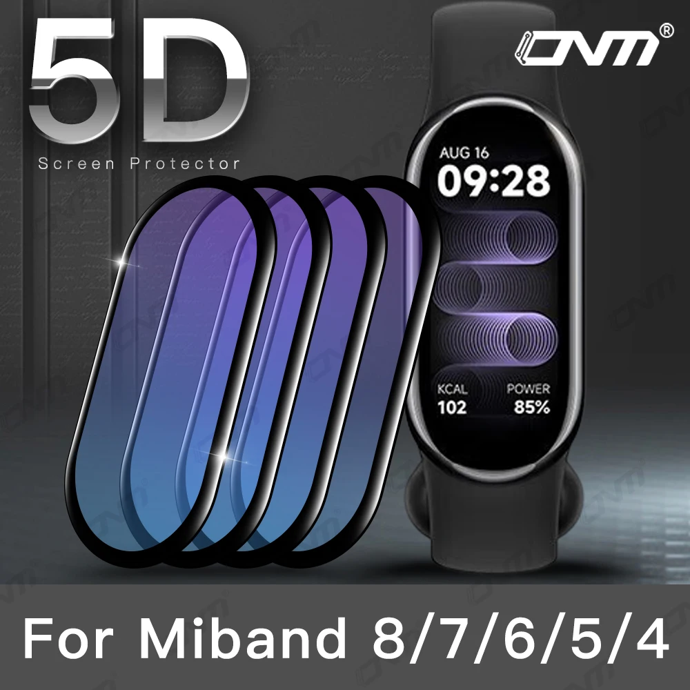 5D Пленка для Xiaomi Mi Band 8 7 6 5 4 Защита экрана от царапин для Mi Band8 Miband8 Защитный чехол Аксессуары (не стекло)