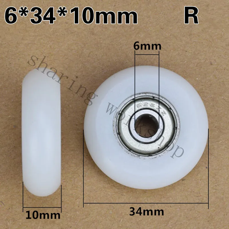 6 * 34* 10 мм пластиковый пакет с подшипниковым шкивом маленькое колесо для 3D-принтера window POM pulley 626zz с подшипниковым покрытием POM pulley