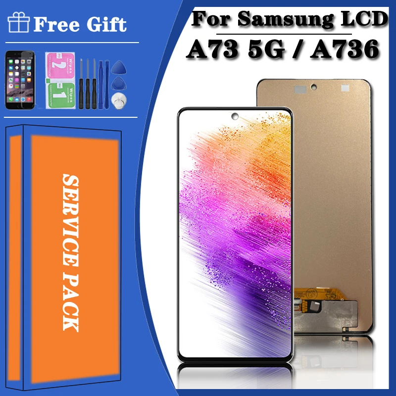 6,7 “Высококачественный Дисплей для Samsung A73 5G ЖК-дисплей с Сенсорным экраном, Дигитайзер В Сборе Для Samsung A73 A736B SM-A736B/DS LCD