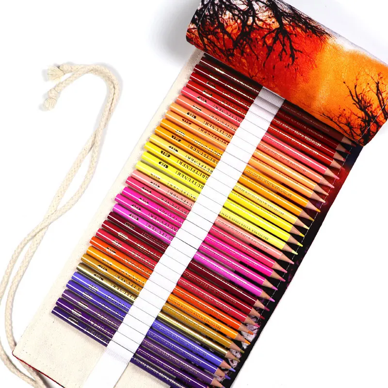72 цветных портативных водорастворимых цветных карандаша, набор занавесок, оригинальный набор масляных карандашей цвета дерева, канцелярские принадлежности для рисования студентов