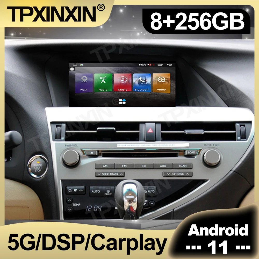 8 + 256 ГБ Android 11,0 CarPlay Авторадио Для Lexus RX RX270 2009-2014 Автомобильный Радиоприемник Мультимедийный Рекордер Плеер Навигация Стерео GPS