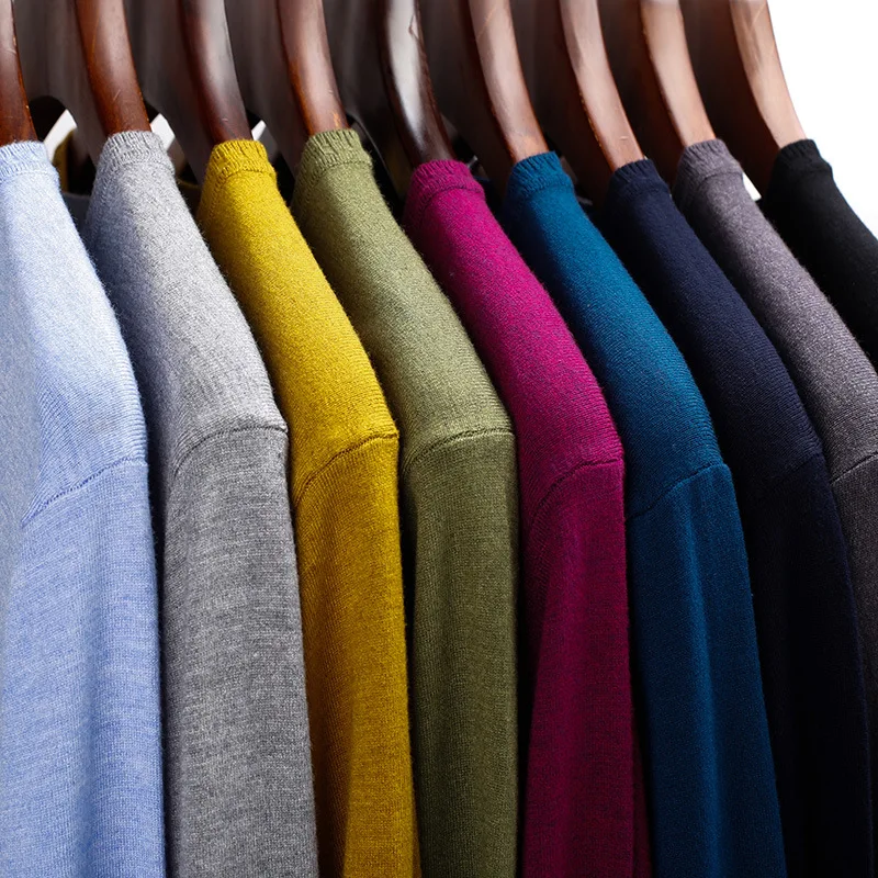 8-цветной Мужской вязаный свитер с круглым вырезом, модный приталенный однотонный Весенне-осенний Тонкий повседневный пуловер, свитер, мужская одежда